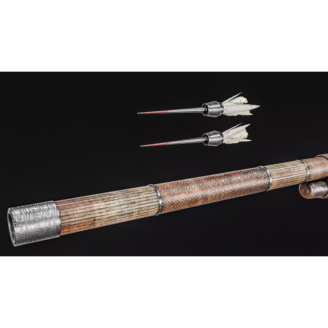 Darts Blow Gun 3D Model – Low Poly PBR Game Asset, FBX - View 16