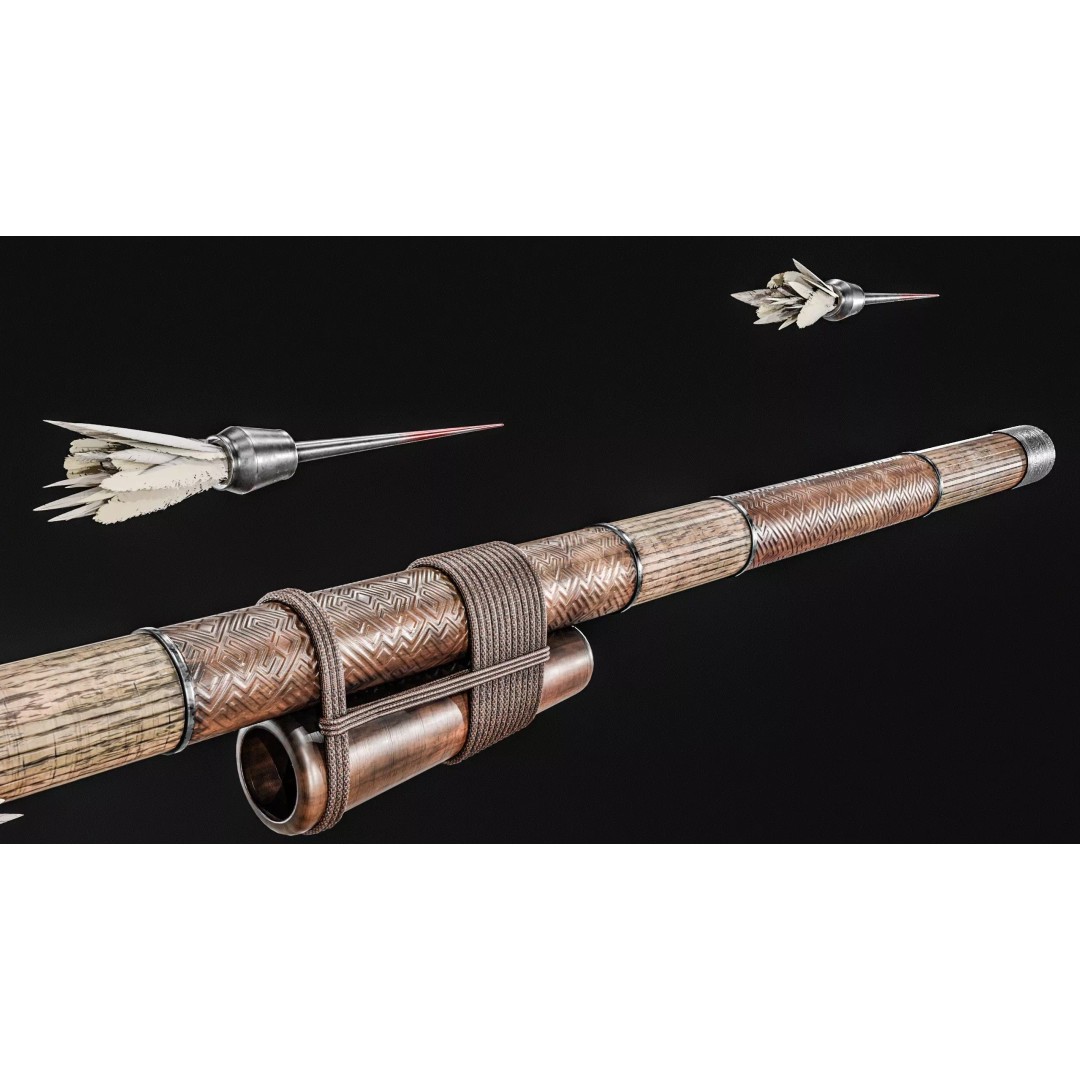 Darts Blow Gun 3D Model – Low Poly PBR Game Asset, FBX - View 19