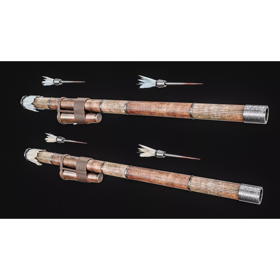 Darts Blow Gun 3D Model – Low Poly PBR Game Asset, FBX - View 20