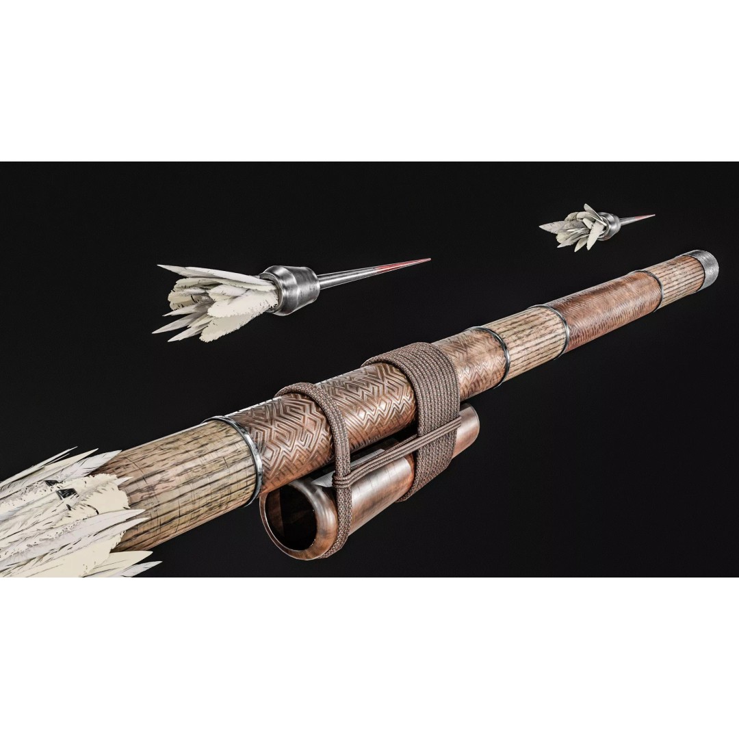 Darts Blow Gun 3D Model – Low Poly PBR Game Asset, FBX - View 22
