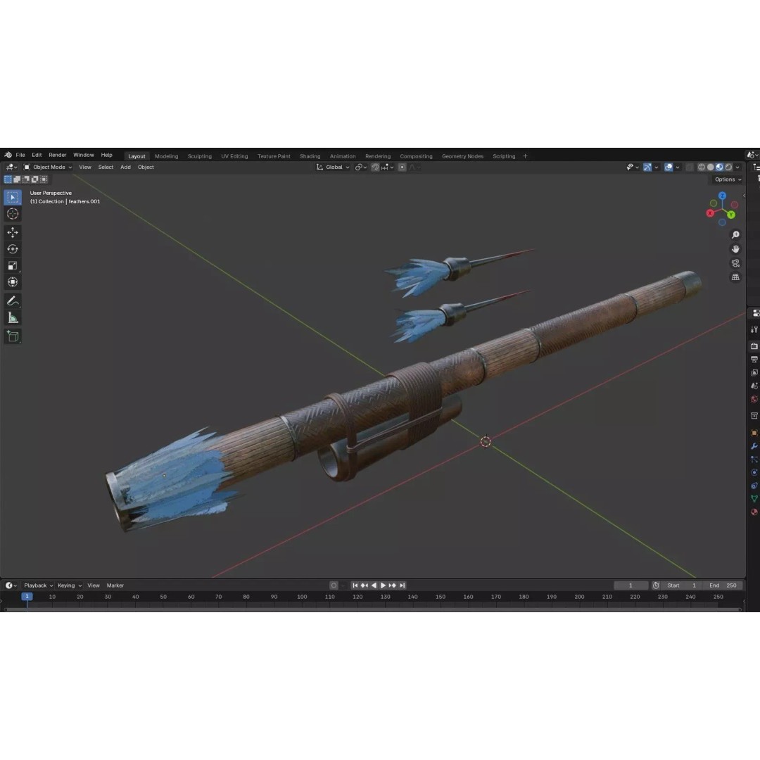 Darts Blow Gun 3D Model – Low Poly PBR Game Asset, FBX - View 29