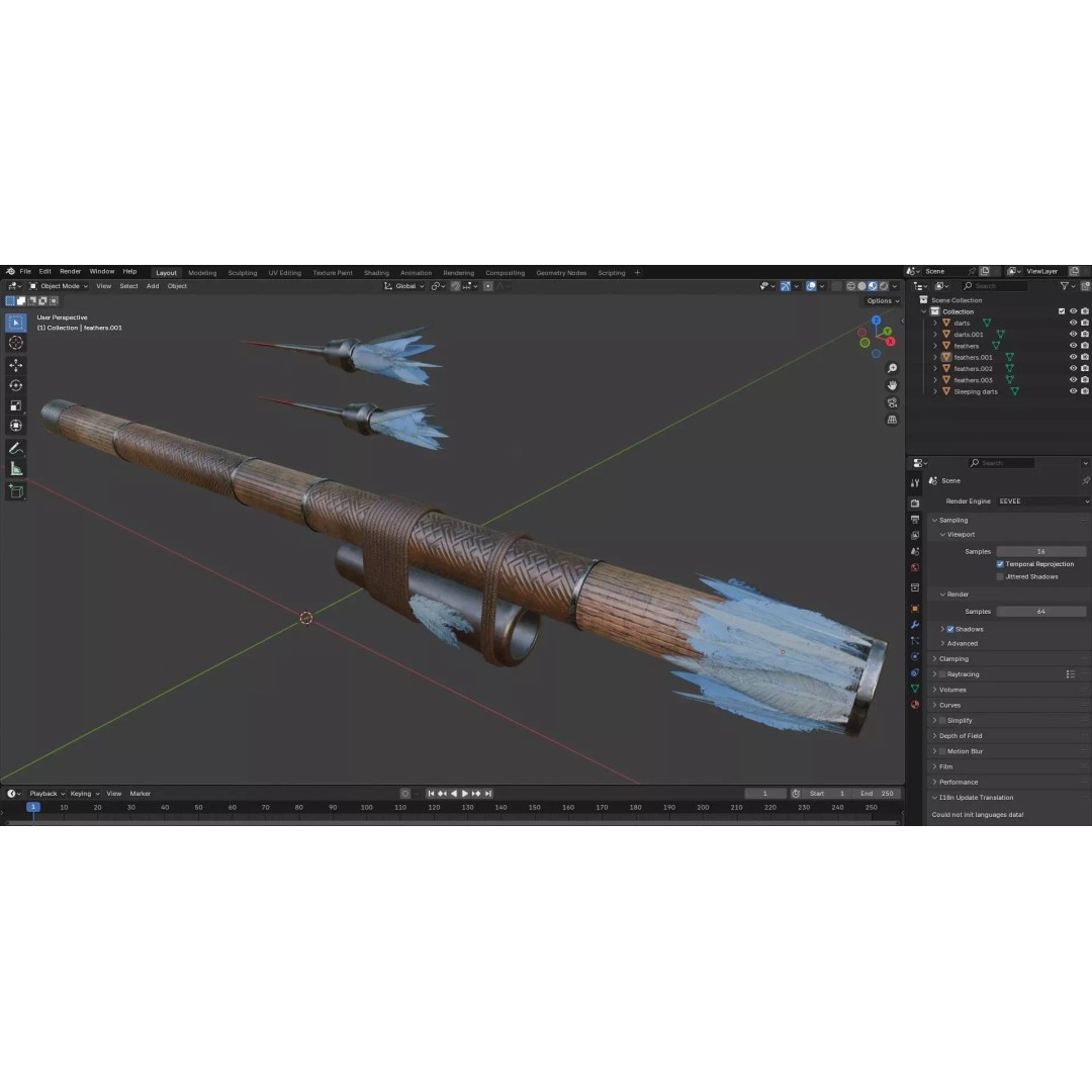 Darts Blow Gun 3D Model – Low Poly PBR Game Asset, FBX - View 30