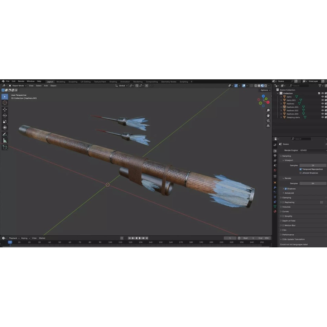 Darts Blow Gun 3D Model – Low Poly PBR Game Asset, FBX - View 31