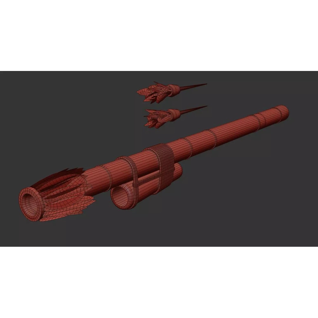 Darts Blow Gun 3D Model – Low Poly PBR Game Asset, FBX - View 32