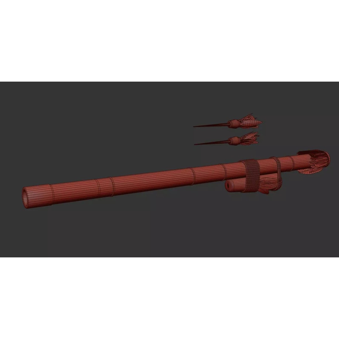 Darts Blow Gun 3D Model – Low Poly PBR Game Asset, FBX - View 33