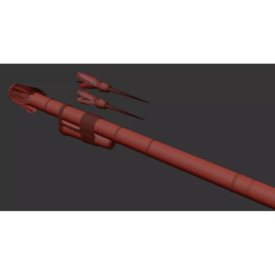 Darts Blow Gun 3D Model – Low Poly PBR Game Asset, FBX - View 34