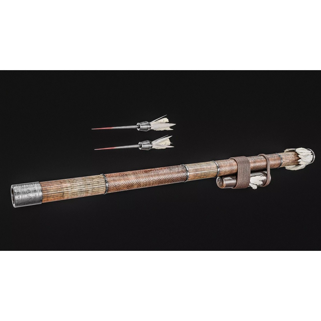 Darts Blow Gun 3D Model – Low Poly PBR Game Asset, FBX - View 4