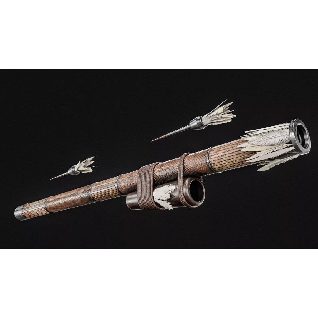 Darts Blow Gun 3D Model – Low Poly PBR Game Asset, FBX - View 5