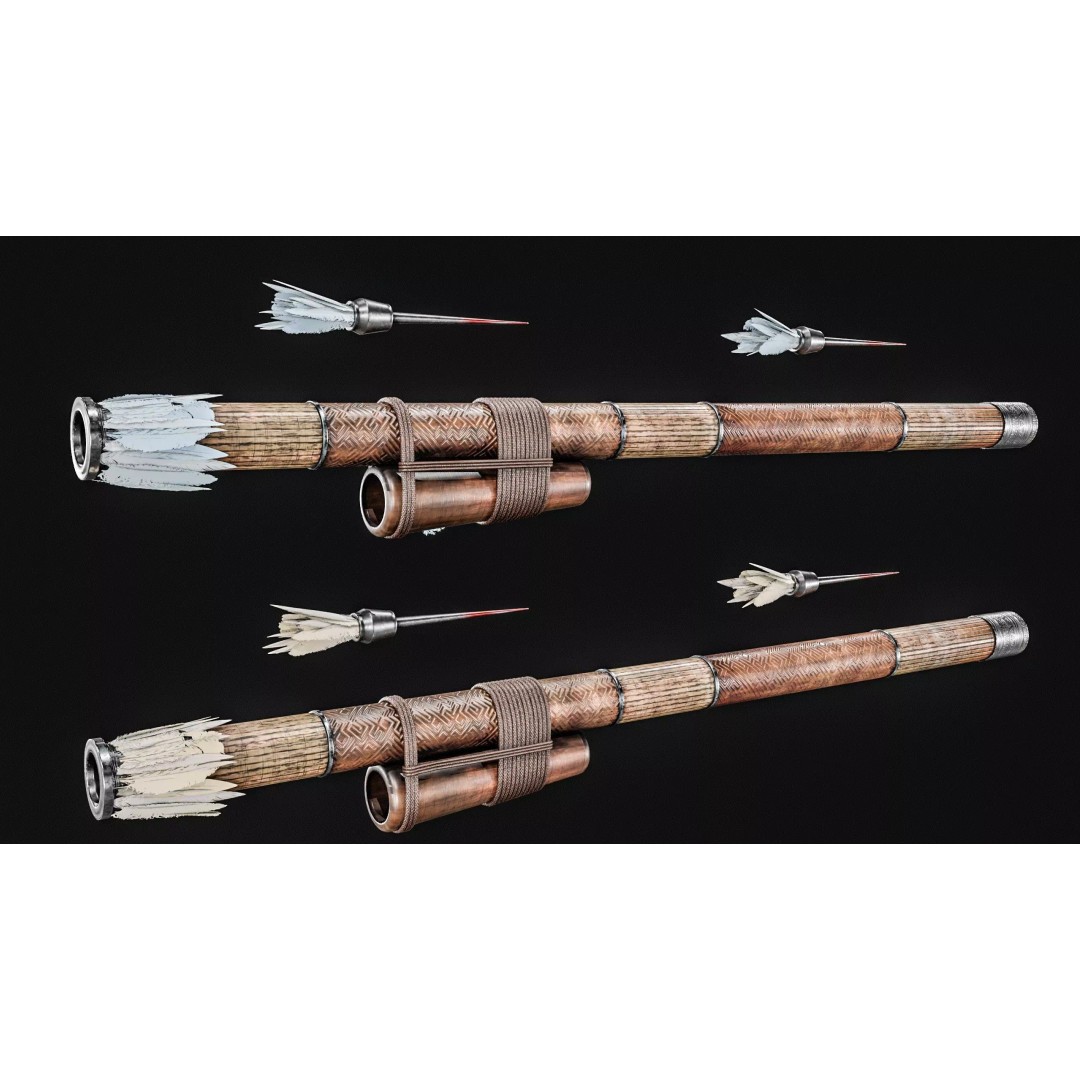 Darts Blow Gun 3D Model – Low Poly PBR Game Asset, FBX - View 6
