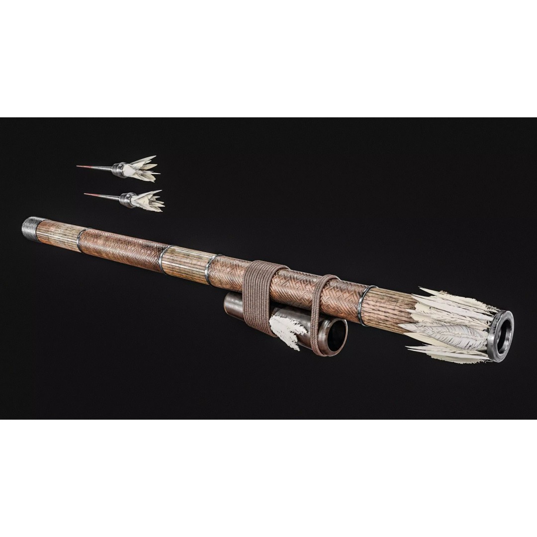 Darts Blow Gun 3D Model – Low Poly PBR Game Asset, FBX - View 7