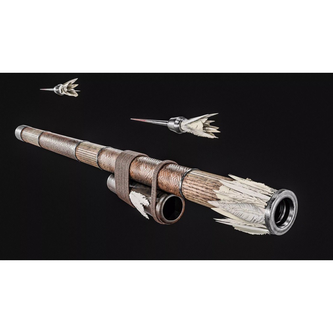 Darts Blow Gun 3D Model – Low Poly PBR Game Asset, FBX - View 8