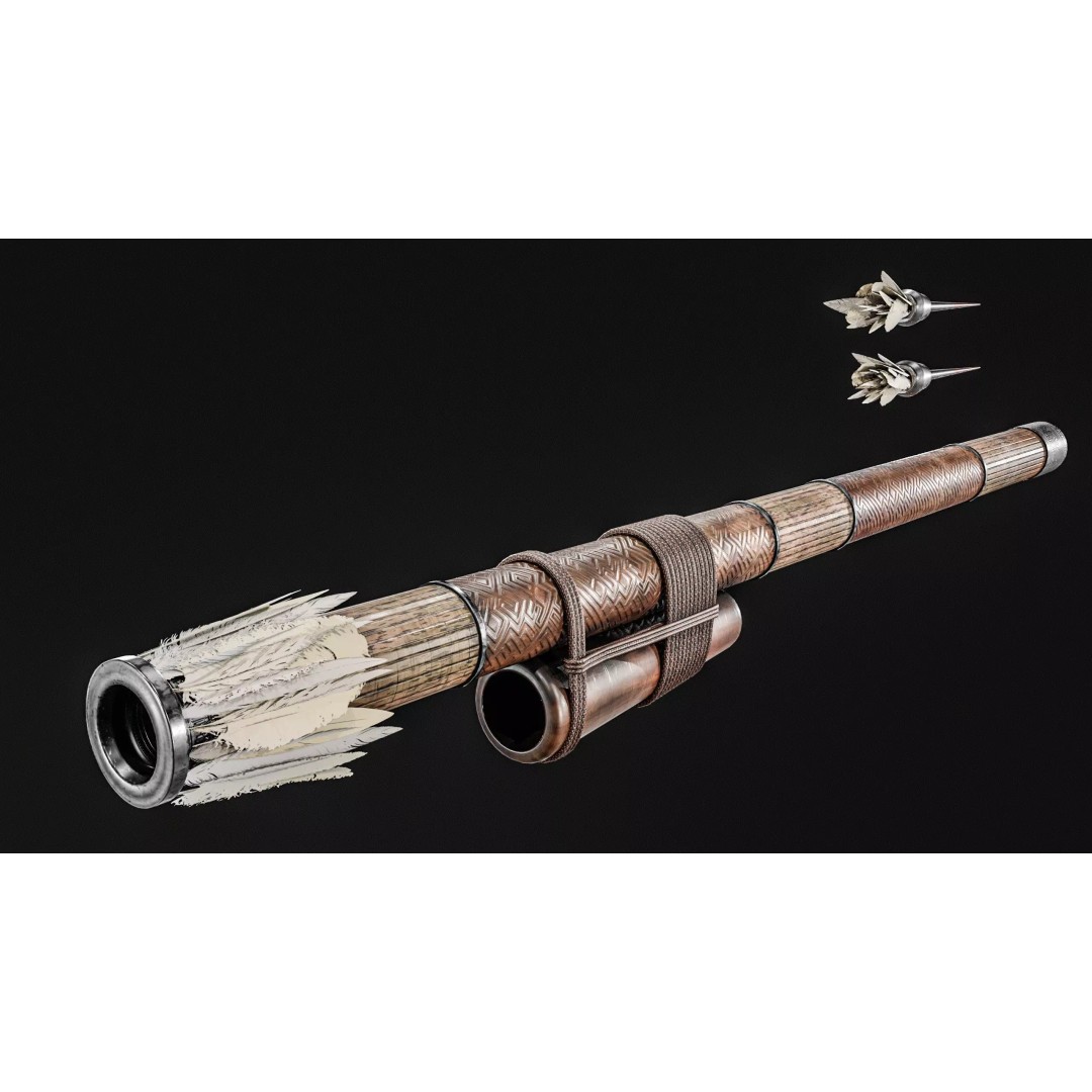 Darts Blow Gun 3D Model – Low Poly PBR Game Asset, FBX - View 9