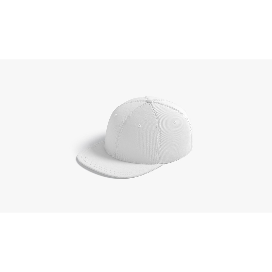 Snapback Cap 3D Model – Low Poly Headwear with PBR Textures, FBX, OBJ - View 5