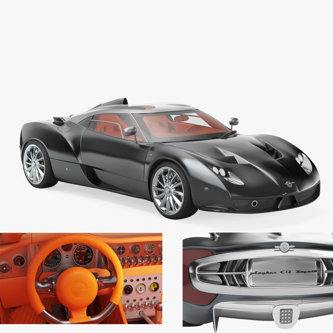 Spyker C12 Zagato 3D Model – High Poly Racing Car, PBR Textures, FBX - View 16