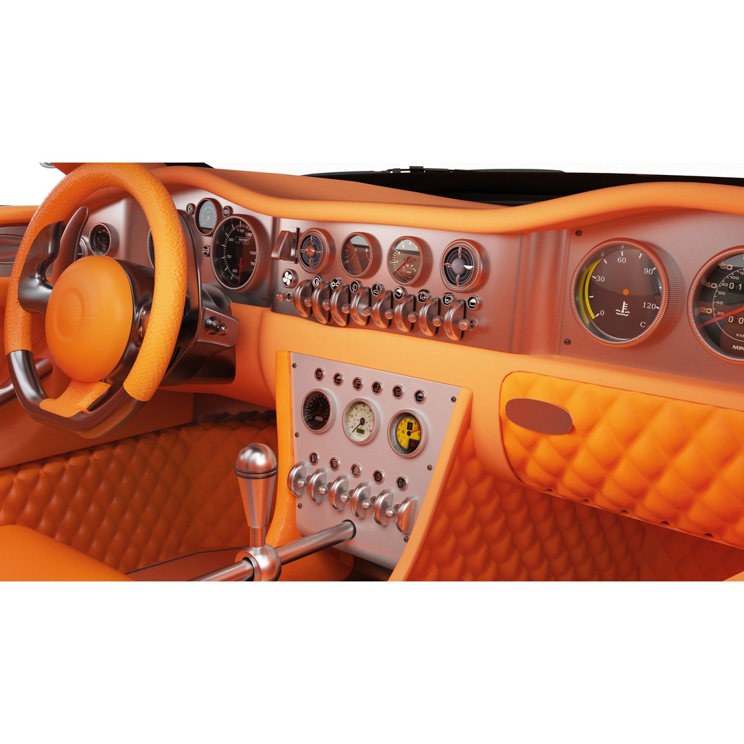 Spyker C12 Zagato 3D Model – High Poly Racing Car, PBR Textures, FBX - View 22