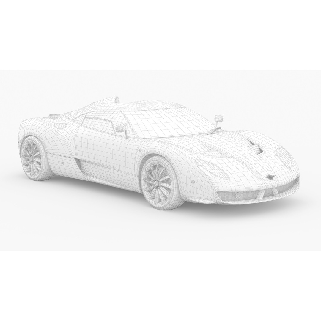Spyker C12 Zagato 3D Model – High Poly Racing Car, PBR Textures, FBX - View 3
