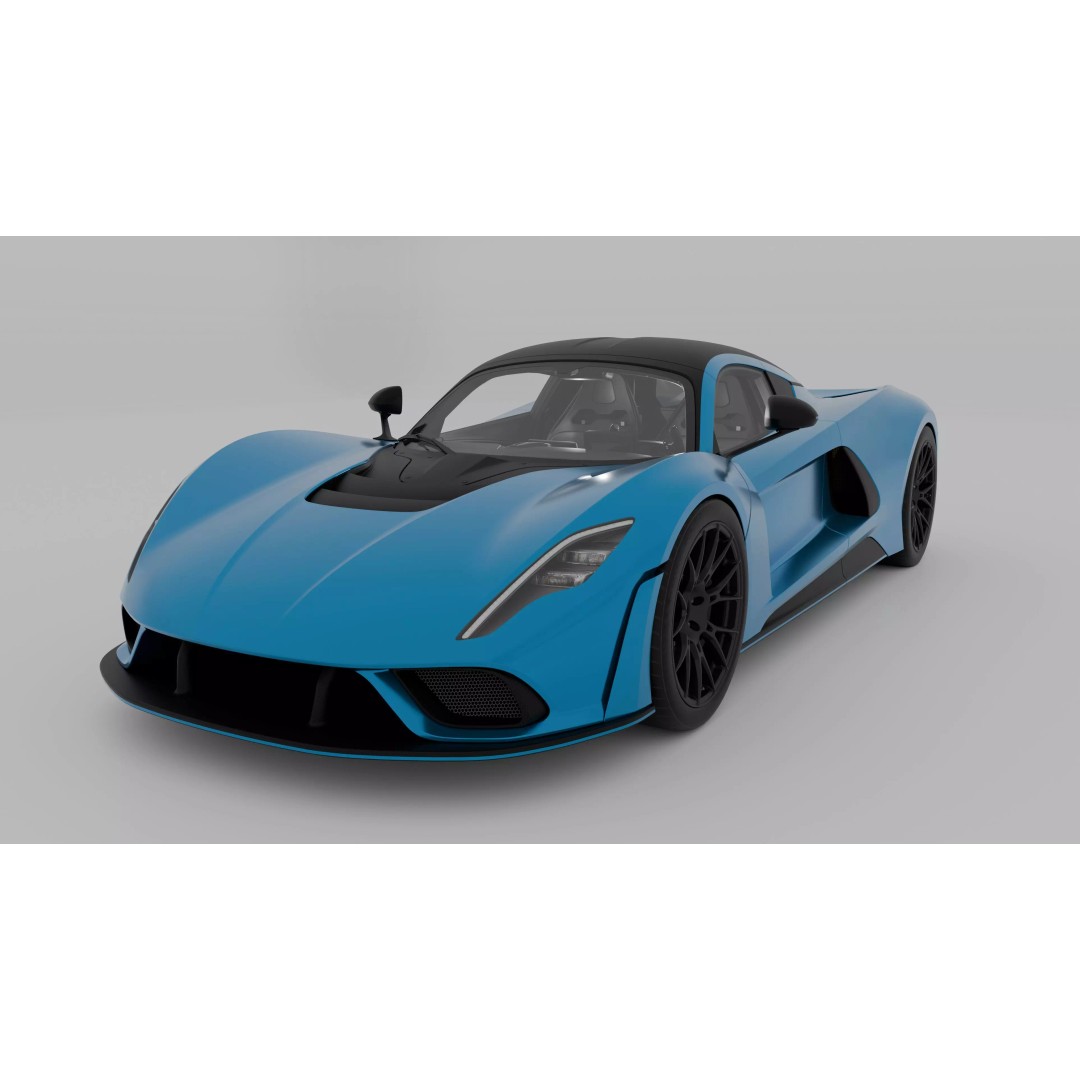 Hennessey Venom F5 3D Model – High Poly Game-Ready Asset, FBX, OBJ - View 3