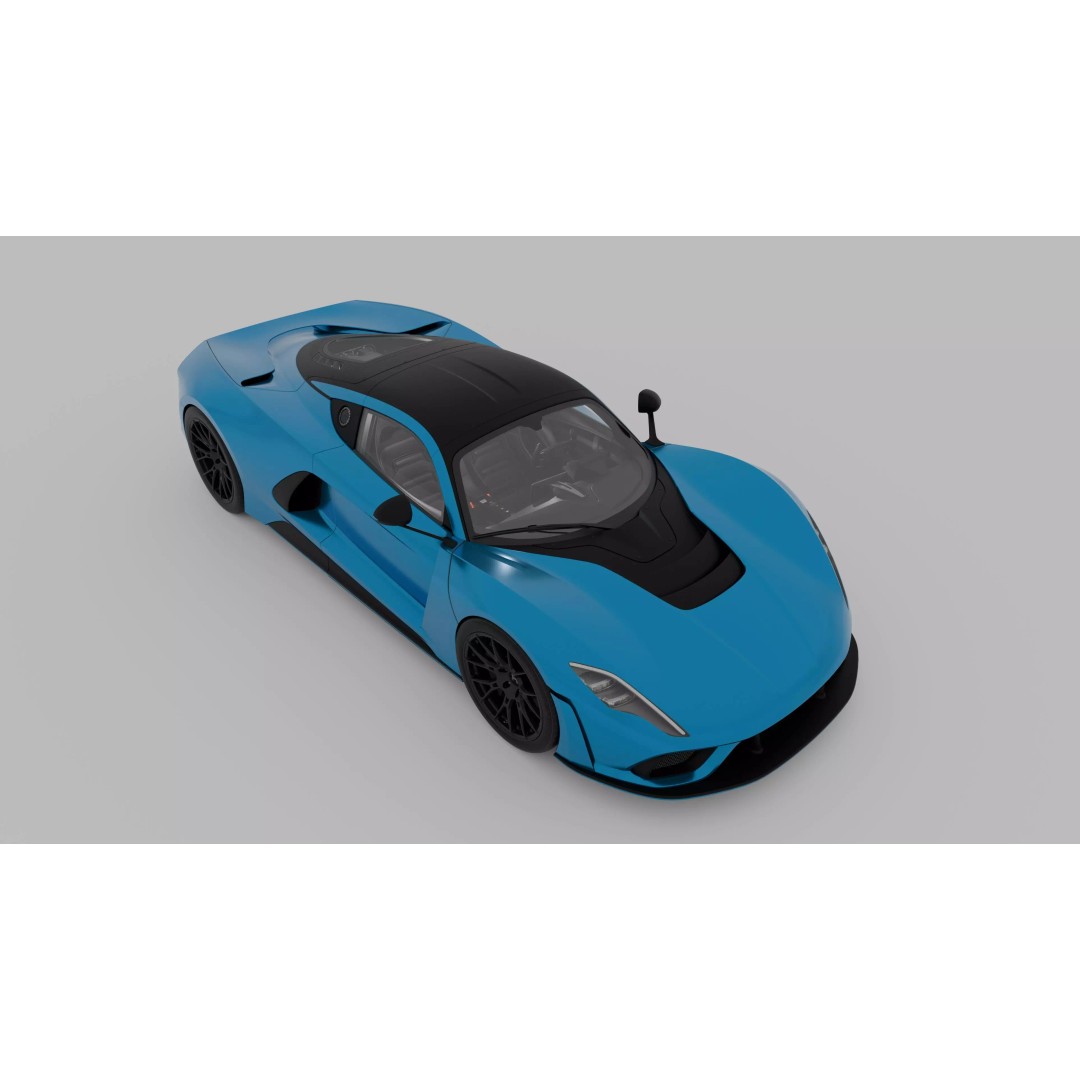 Hennessey Venom F5 3D Model – High Poly Game-Ready Asset, FBX, OBJ - View 8