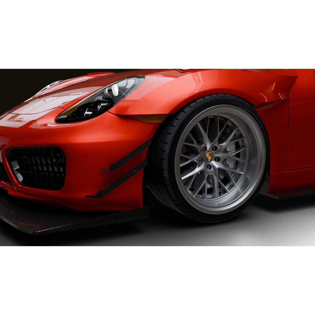 Porsche Cayman 3D Model – High Poly Rigged PBR Car Asset, Blender - View 12