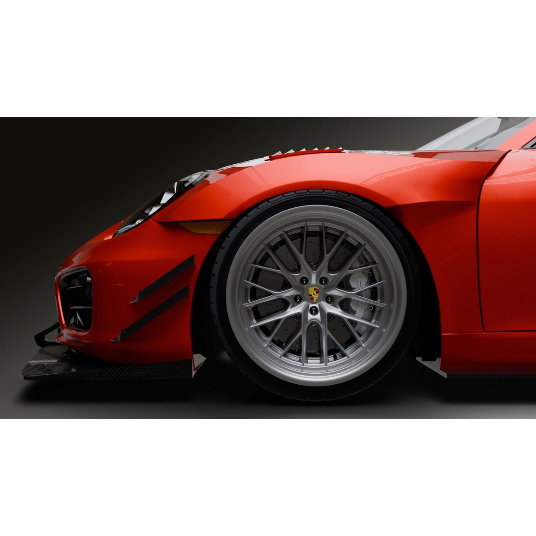 Porsche Cayman 3D Model – High Poly Rigged PBR Car Asset, Blender - View 15