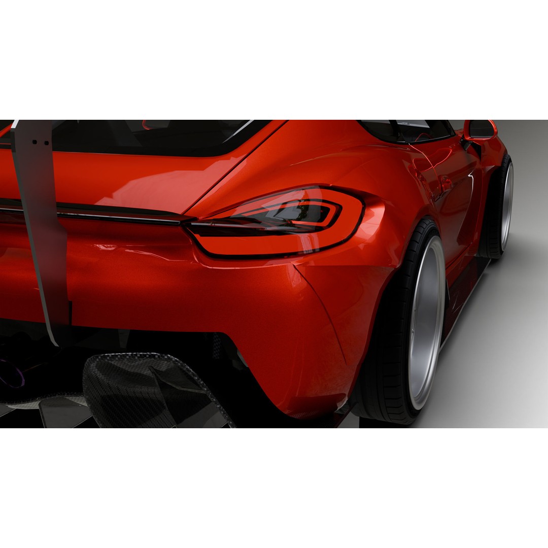 Porsche Cayman 3D Model – High Poly Rigged PBR Car Asset, Blender - View 16