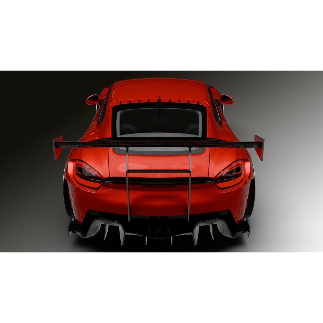 Porsche Cayman 3D Model – High Poly Rigged PBR Car Asset, Blender - View 17