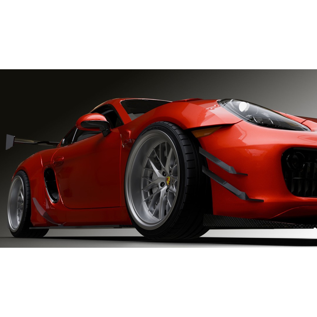 Porsche Cayman 3D Model – High Poly Rigged PBR Car Asset, Blender - View 18