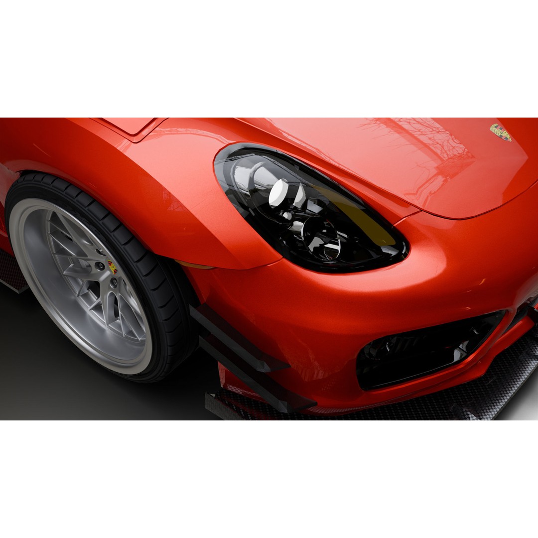 Porsche Cayman 3D Model – High Poly Rigged PBR Car Asset, Blender - View 19