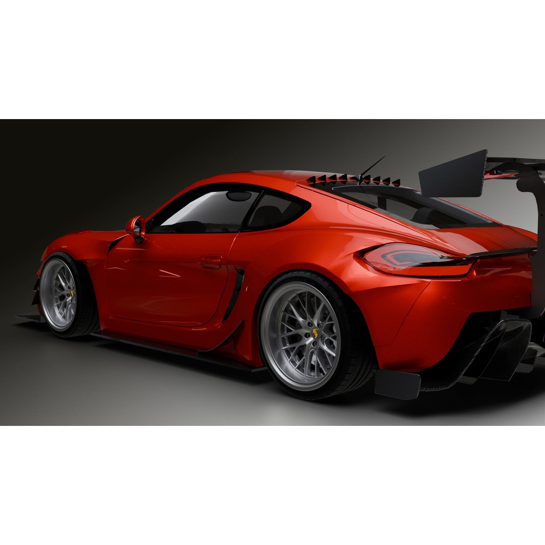 Porsche Cayman 3D Model – High Poly Rigged PBR Car Asset, Blender - View 22