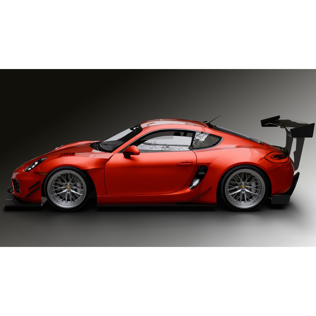 Porsche Cayman 3D Model – High Poly Rigged PBR Car Asset, Blender - View 3