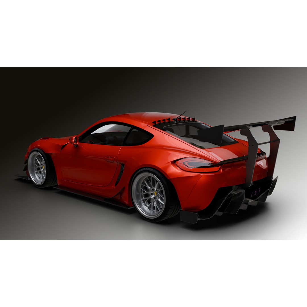 Porsche Cayman 3D Model – High Poly Rigged PBR Car Asset, Blender - View 4