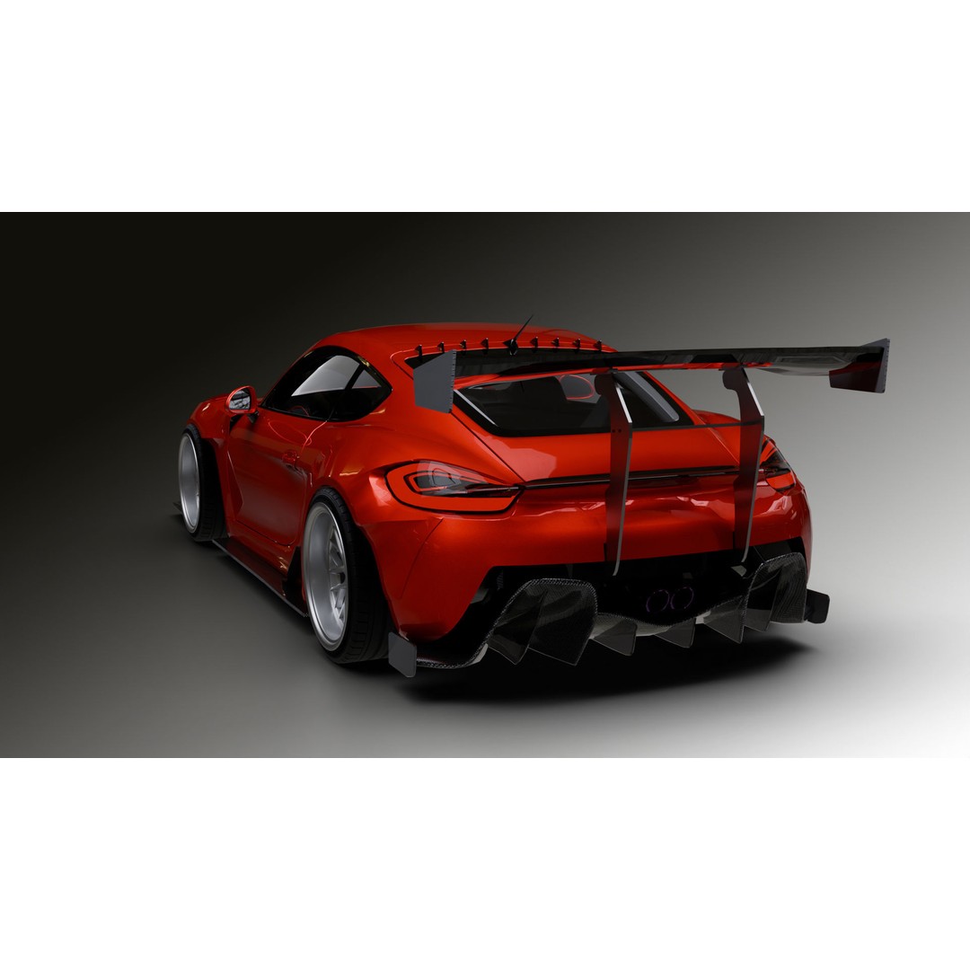 Porsche Cayman 3D Model – High Poly Rigged PBR Car Asset, Blender - View 5