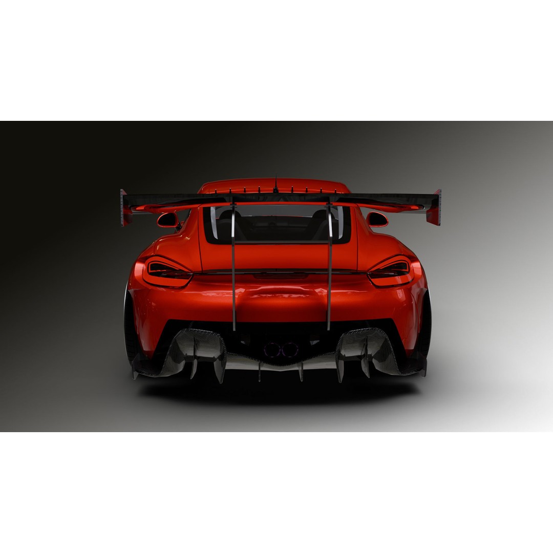 Porsche Cayman 3D Model – High Poly Rigged PBR Car Asset, Blender - View 6