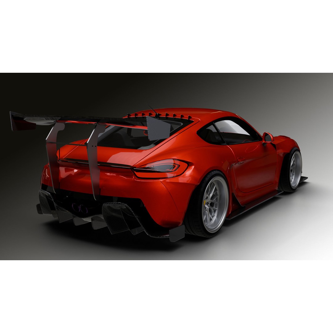 Porsche Cayman 3D Model – High Poly Rigged PBR Car Asset, Blender - View 7