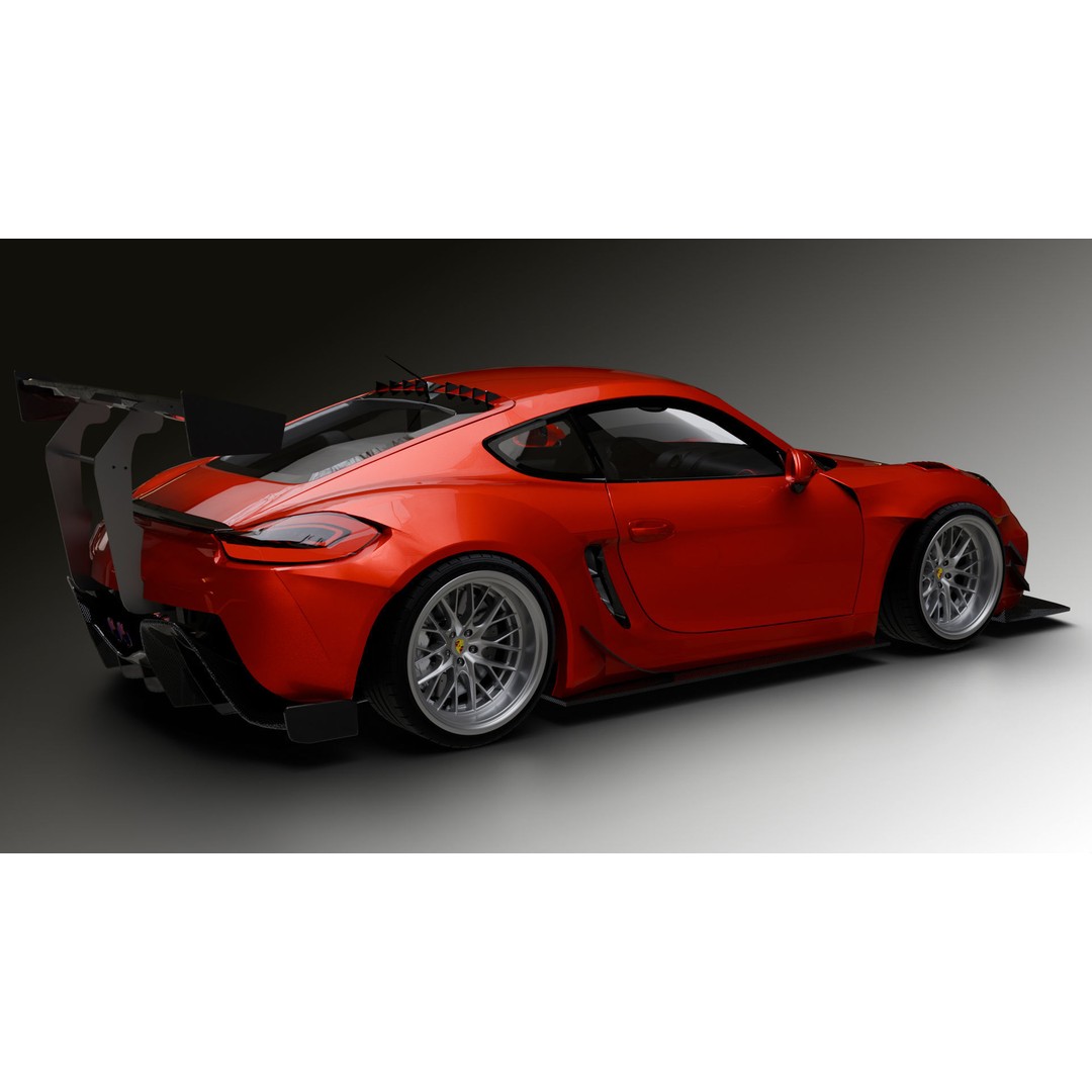 Porsche Cayman 3D Model – High Poly Rigged PBR Car Asset, Blender - View 8