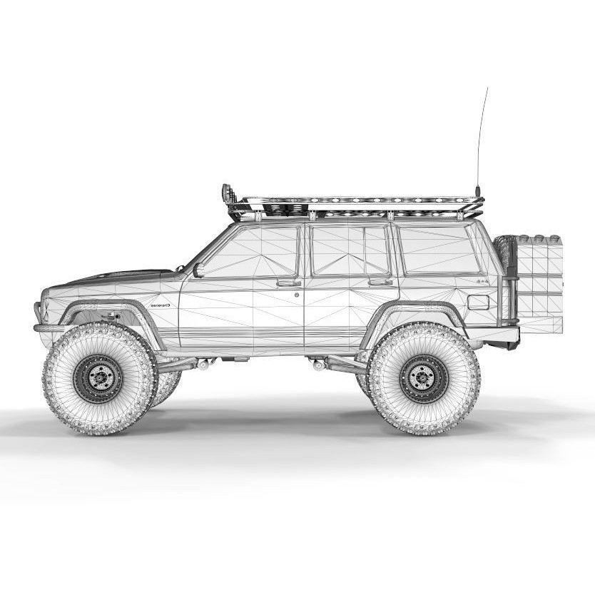 Jeep Cherokee XJ 1998 Sport 3D Model – Realistic SUV Asset, FBX, OBJ - View 13
