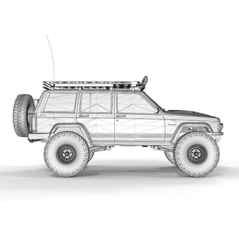 Jeep Cherokee XJ 1998 Sport 3D Model – Realistic SUV Asset, FBX, OBJ - View 14
