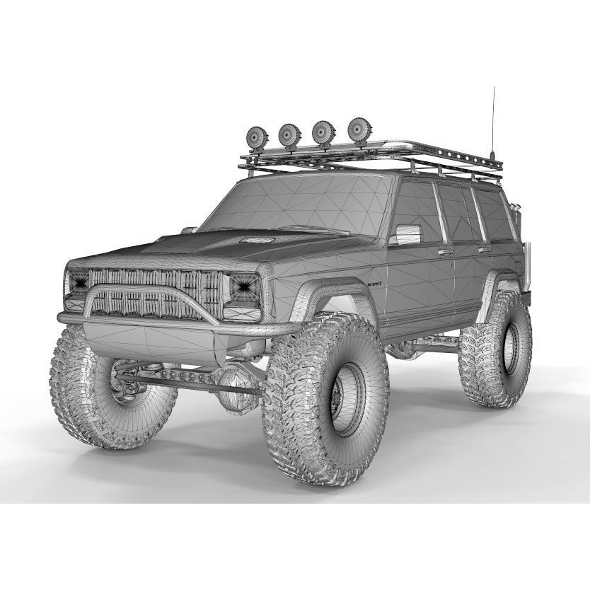 Jeep Cherokee XJ 1998 Sport 3D Model – Realistic SUV Asset, FBX, OBJ - View 15