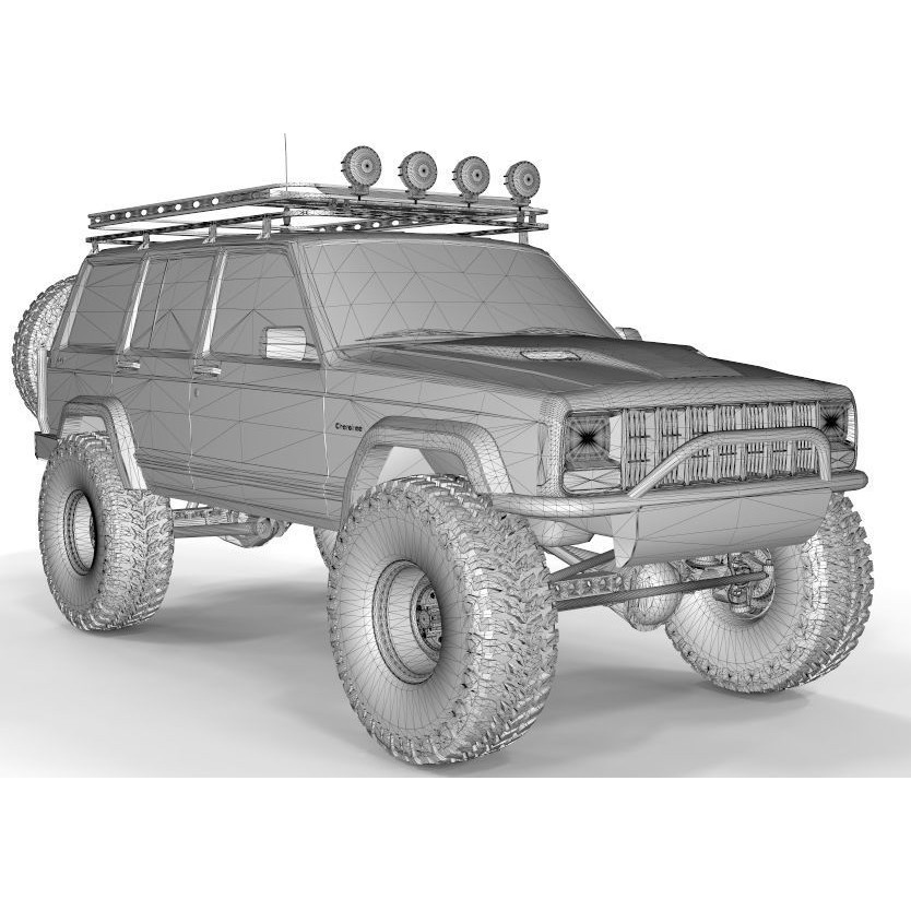 Jeep Cherokee XJ 1998 Sport 3D Model – Realistic SUV Asset, FBX, OBJ - View 9