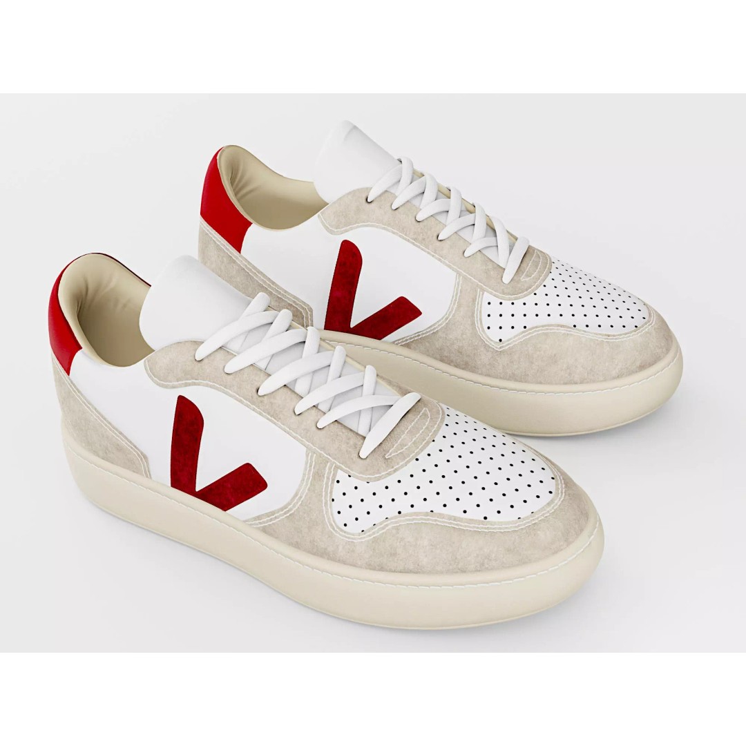 Casual Sneaker 3D Model – Low Poly Veja Style, Game Ready FBX - View 2