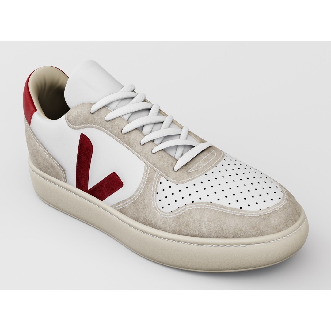 Casual Sneaker 3D Model – Low Poly Veja Style, Game Ready FBX - View 3