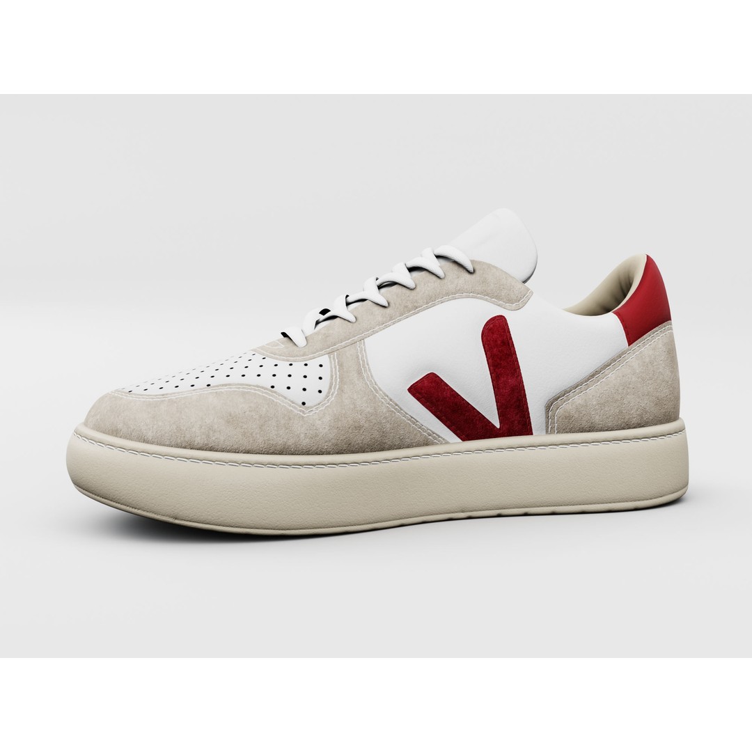 Casual Sneaker 3D Model – Low Poly Veja Style, Game Ready FBX - View 4
