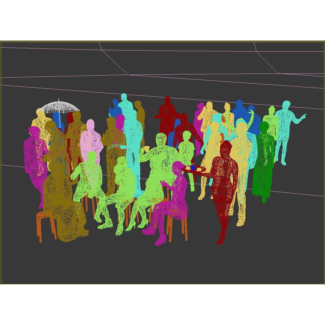 Crowd 3D Model – Low Poly Casual Elegant Characters for Scenes