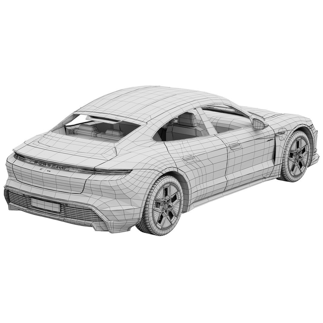 Porsche Taycan 2024 3D Model – High Poly Realistic Vehicle, FBX