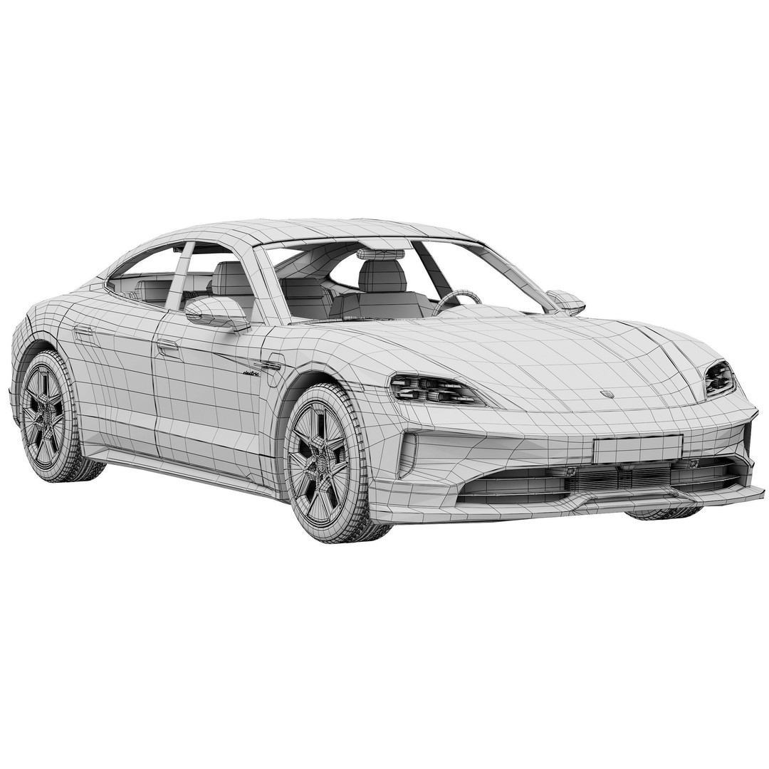Porsche Taycan 2024 3D Model – High Poly Realistic Vehicle, FBX - View 16