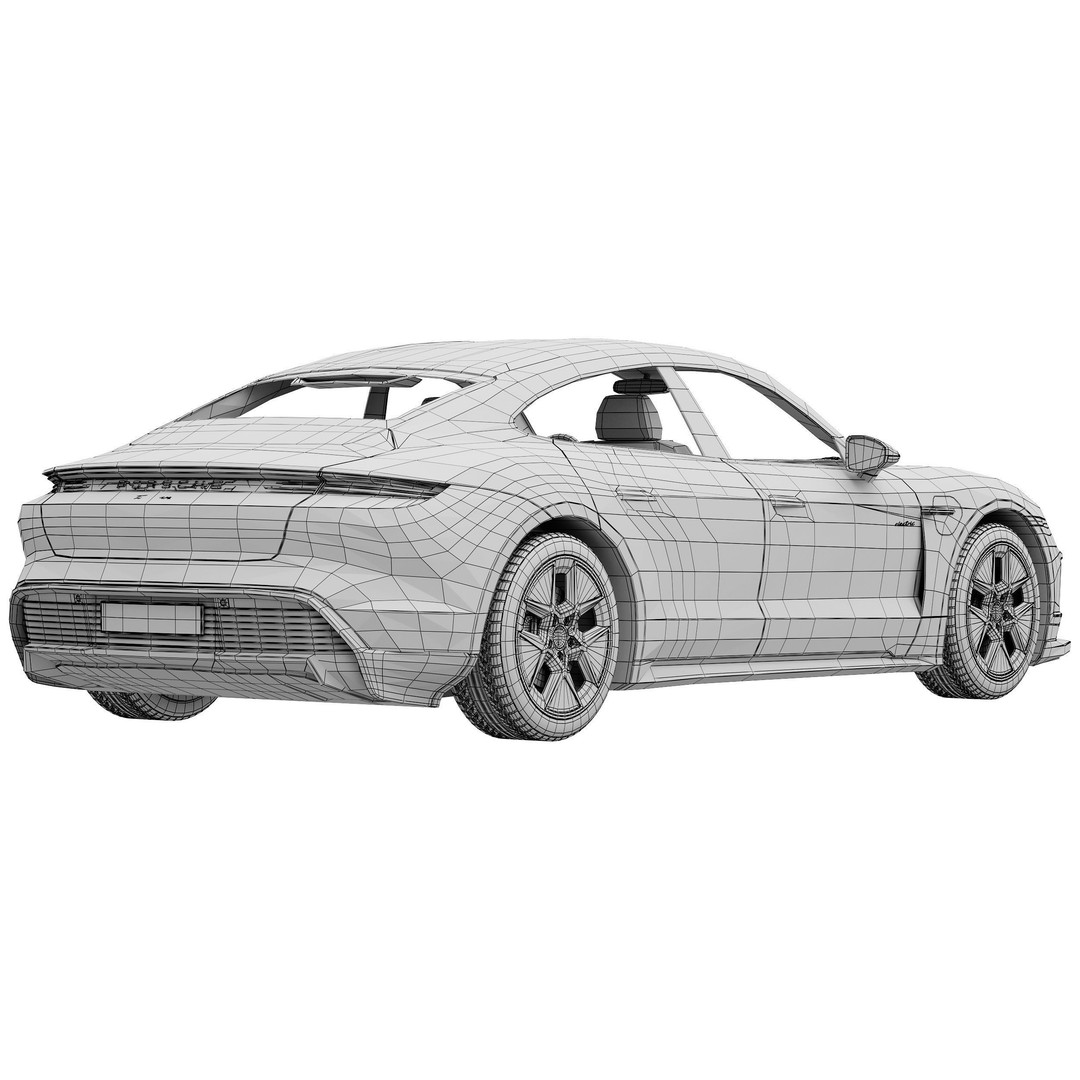 Porsche Taycan 2024 3D Model – High Poly Realistic Vehicle, FBX - View 18