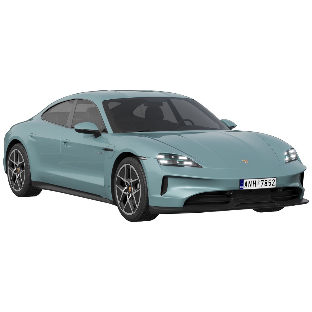 Porsche Taycan 2024 3D Model – High Poly Realistic Vehicle, FBX - View 3