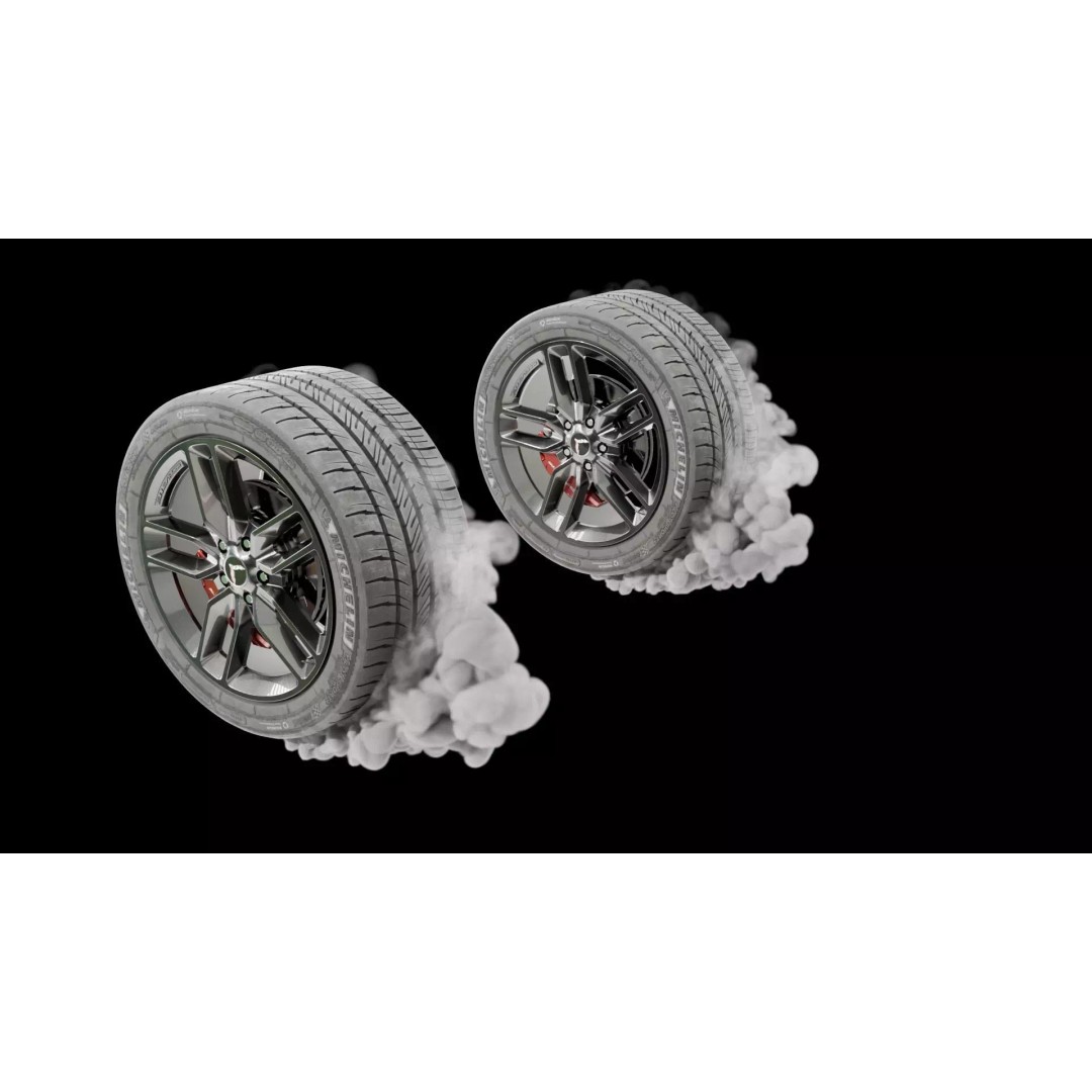 Car Tires Burnout Smoke Animation 3D Model – VDB Sequence, Blender - View 7