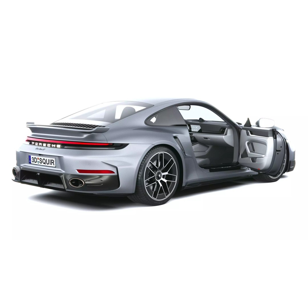 Porsche 911 Turbo S Coupe 3D Model – High Poly, Game-Ready, FBX - View 24