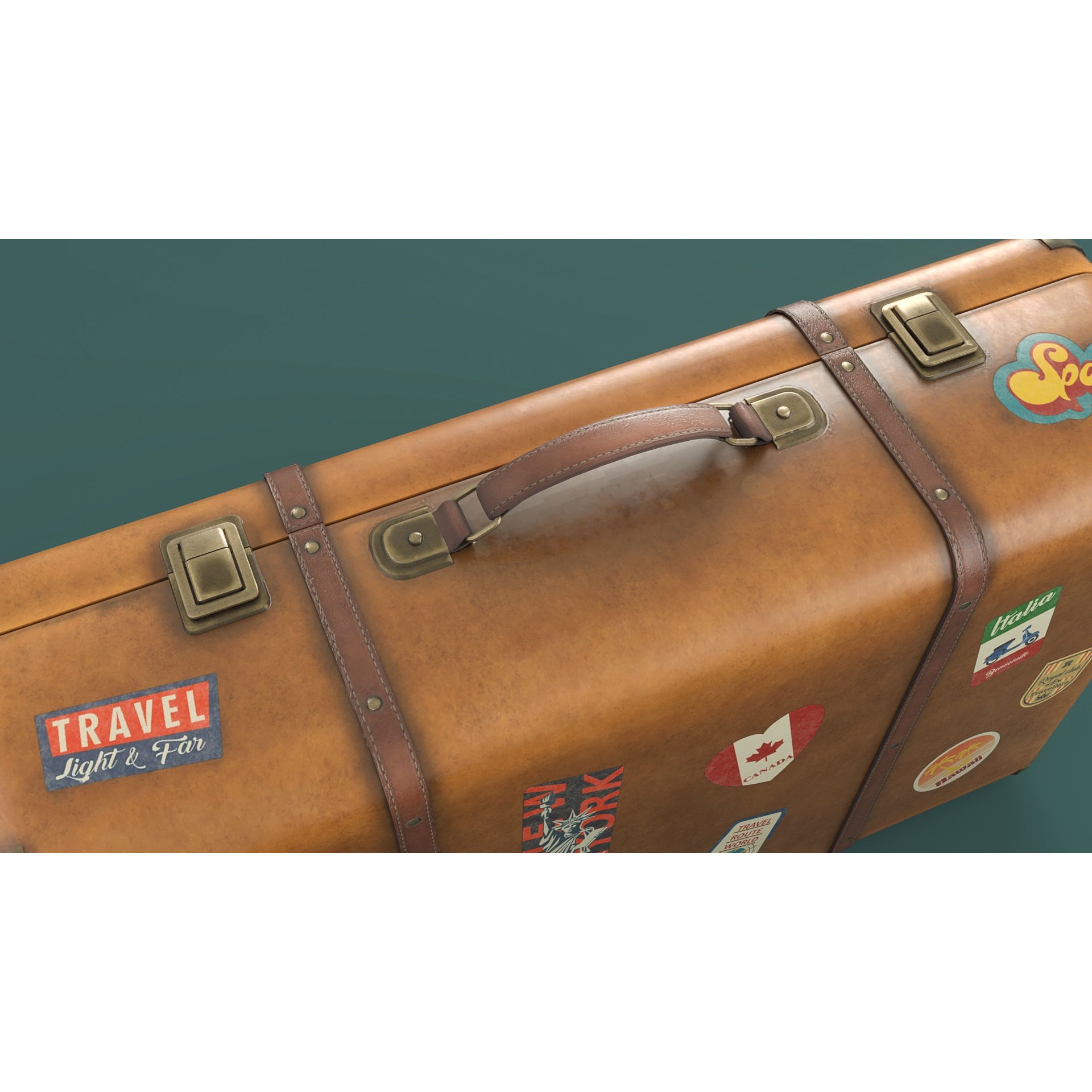 Vintage Suitcases - Low-Poly Game-Ready 3D Model - View 14